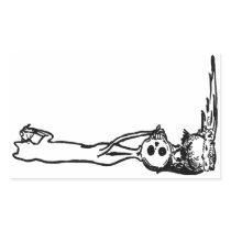 Vintage Cat, Skull & Owl Sticker