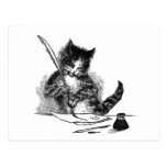 Vintage Cat Writing Postcard postcards