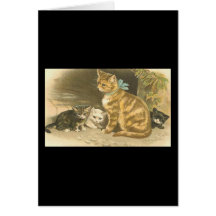 Vintage Cats Greeting Cards