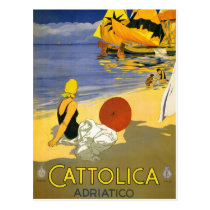 Vintage Cattolica Italian Travel Art postcards