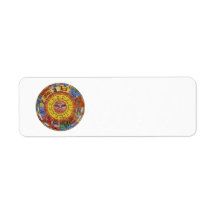Vintage Celestial Astrology, Antique Zodiac Wheel Return Address Label