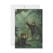 Vintage Centrosaurus Dinosaur in the Jungle Personalized Invite