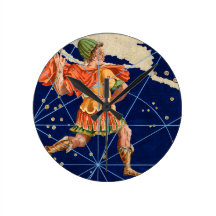 Vintage Cepheus Star Chart Round Wall Clocks