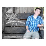 Vintage Chalk Photo Graduation Personalized Invitations