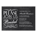 Vintage Chalkboard Bridal Shower Custom Invitations