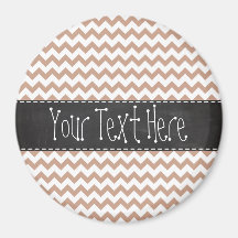 Vintage Chalkboard look; Brown Chevron Pattern Refrigerator Magnet