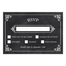 Vintage Chalkboard RSVP Custom Invitation