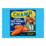 Vintage Champ Brand Sweet Potatoes Ad Card