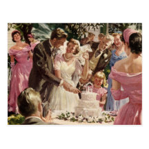 Vintage Change of Address, Newlyweds Cake Cutting Post Cards