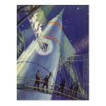 Vintage Change of Address Science Fiction Rocket Postcard