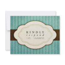 Vintage Charm Blue & Chocolate Response Cards