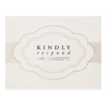 Vintage Charm Cream & Ivory Wedding RSVP Post Cards
