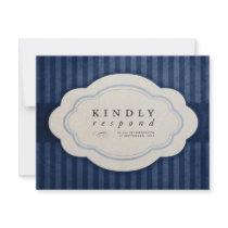 Vintage Charm Navy Blue Wedding Response Cards