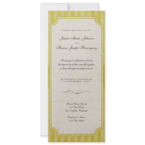 Vintage Charm Yellow Monogram Wedding Invitations