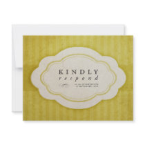 Vintage Charm Yellow Wedding Response Cards