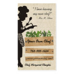 Vintage chef silhouette herbs cooking biz cards business cards