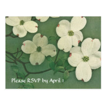 Vintage Cherry Blossom RSVP Postcard