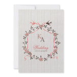Vintage Cherry Blossom Swallows Wedding invitation