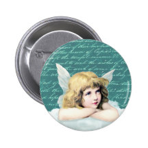 Vintage cherub angel on a cloud pins