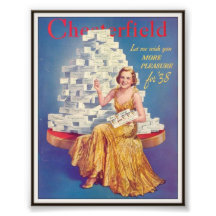 Vintage Chesterfield Cigarette Advertising 1937 Photo Print
