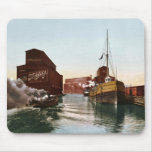 Vintage Chicago River Elevators 1900 Mouse Pad