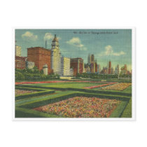 Vintage Chicago Skyline Postcard