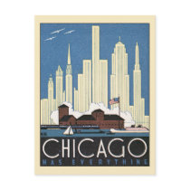 Vintage Chicago Travel Poster