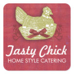 Vintage chicken casserole homestyle food gift stickers