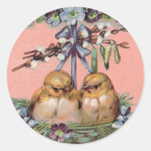 Vintage Chicks in Easter Basket Stickers