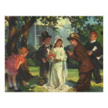 Vintage Child Bride and Groom; Pretend Wedding Personalized Announcement