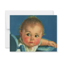 Vintage Child, Cute Baby in a Highchair Invites
