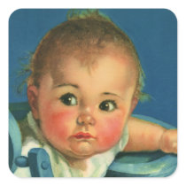 Vintage Child, Cute Baby in a Highchair Sticker