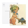 Vintage Child Cute Blonde Girl Talking on Toy Phon
