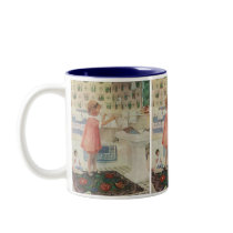 Vintage Child Doing Laundry, Hanging Clothes Mug