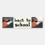 Vintage Child Reading a Book, Back to School Time! Bumper Sticker