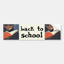 Vintage Child Reading a Book, Back to School Time! Bumper Sticker