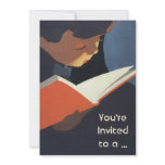 Vintage Child Reading a Book, Back to School Time! Custom Announcement