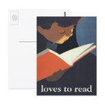 Vintage Child Reading a Book, Back to School Time! Postcard