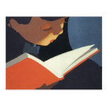 Vintage Child Reading a Book, Back to School Time! Post Card