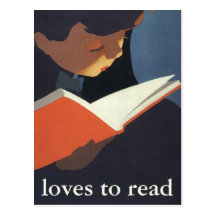 Vintage Child Reading a Book, Back to School Time! Postcard