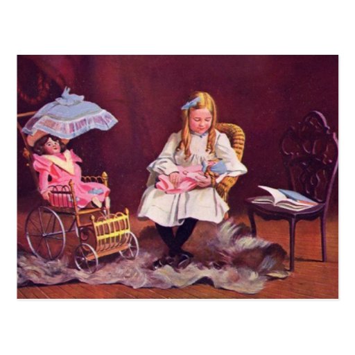 Vintage Child Role Playing Postcard