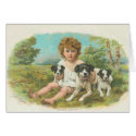Vintage- child with dogs cards