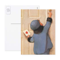 Vintage Child with Valentine's Day Letter Postcards