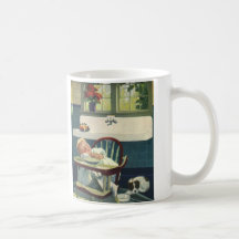 Vintage Children, Baby Sleeping Highchair Kitchen Coffee Mug