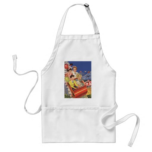 Vintage Children Balloons Dog Roller Coaster Ride Aprons