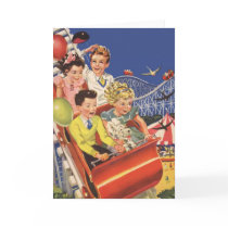 Vintage Children Balloons Dog Roller Coaster Ride