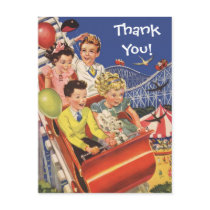 Vintage Children Balloons Dog Roller Coaster Ride