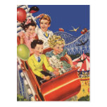 Vintage Children Balloons Dog Roller Coaster Ride Postcards