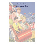 Vintage Children Balloons Dog Roller Coaster Ride Stationery Paper