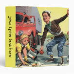 Vintage Children, Boy Safety Patrol Helping Girl Binder